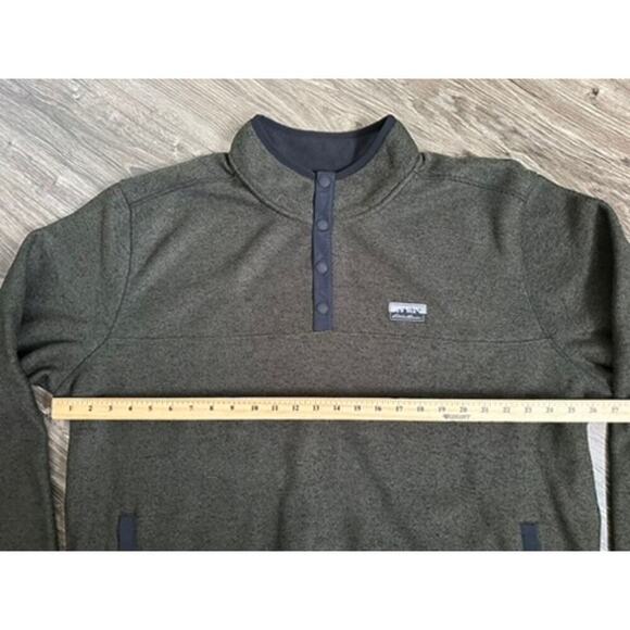 Eddie Bauer Sweater Mens XXL Gray Blue Fleece 1/4 Snap Pullover Lined Pockets - Picture 3 of 7